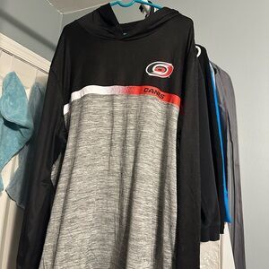 Black and Gray Hooded Sweatshirt with Logo